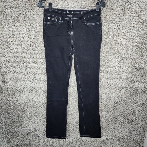 Boden Jeans Womens 8 Long‎ Dark Wash Skinny Contrast Stitch 5 Pocket Denim - Picture 1 of 10